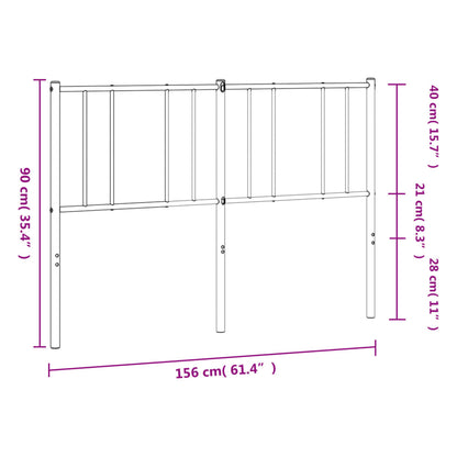 Hoofdbord 150 Cm Metaal Zwart