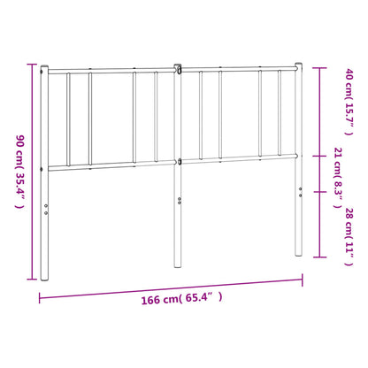 Hoofdbord Metaal Zwart 160 Cm