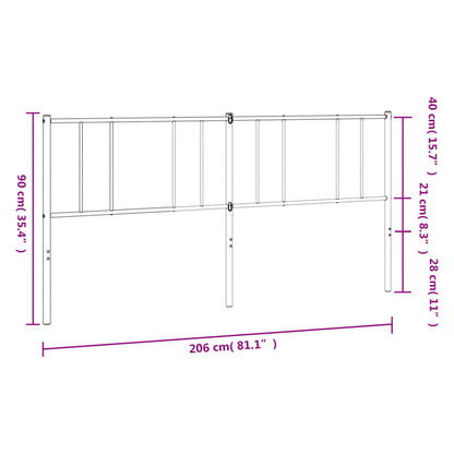 Hoofdbord Metaal Zwart 200 Cm
