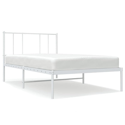 Bedframe Metaal 80 x 200 cm Wit met hoofdbord