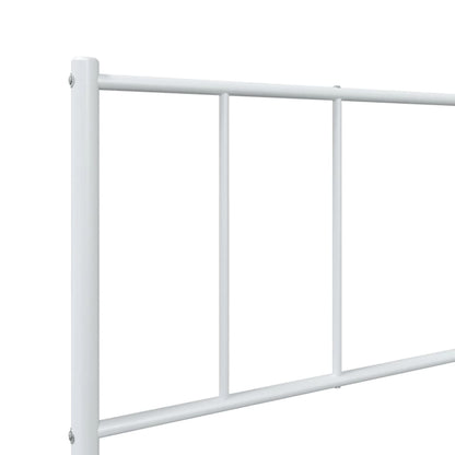 Bedframe Metaal 80 x 200 cm Wit met hoofdbord