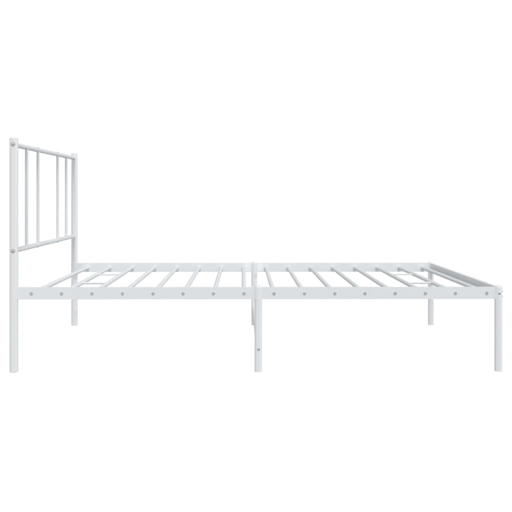 Bedframe Metaal 90 x 190 cm Wit met hoofdbord