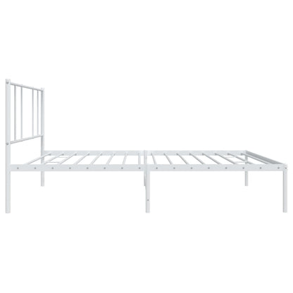 Bedframe Metaal 90 x 190 cm Wit met hoofdbord