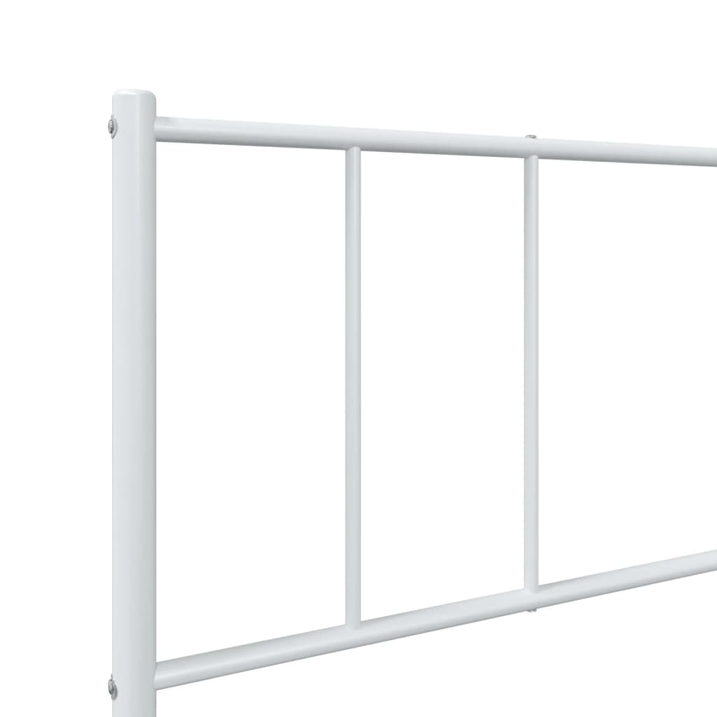 Bedframe Metaal 90 x 190 cm Wit met hoofdbord