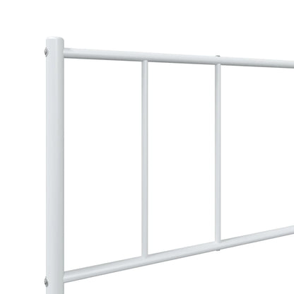 Bedframe Metaal 90 x 190 cm Wit met hoofdbord