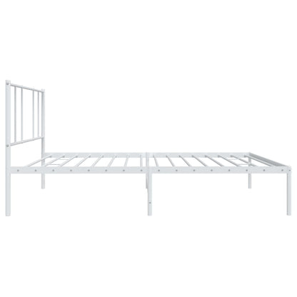 Bedframe met hoofdbord metaal wit 100x190 cm