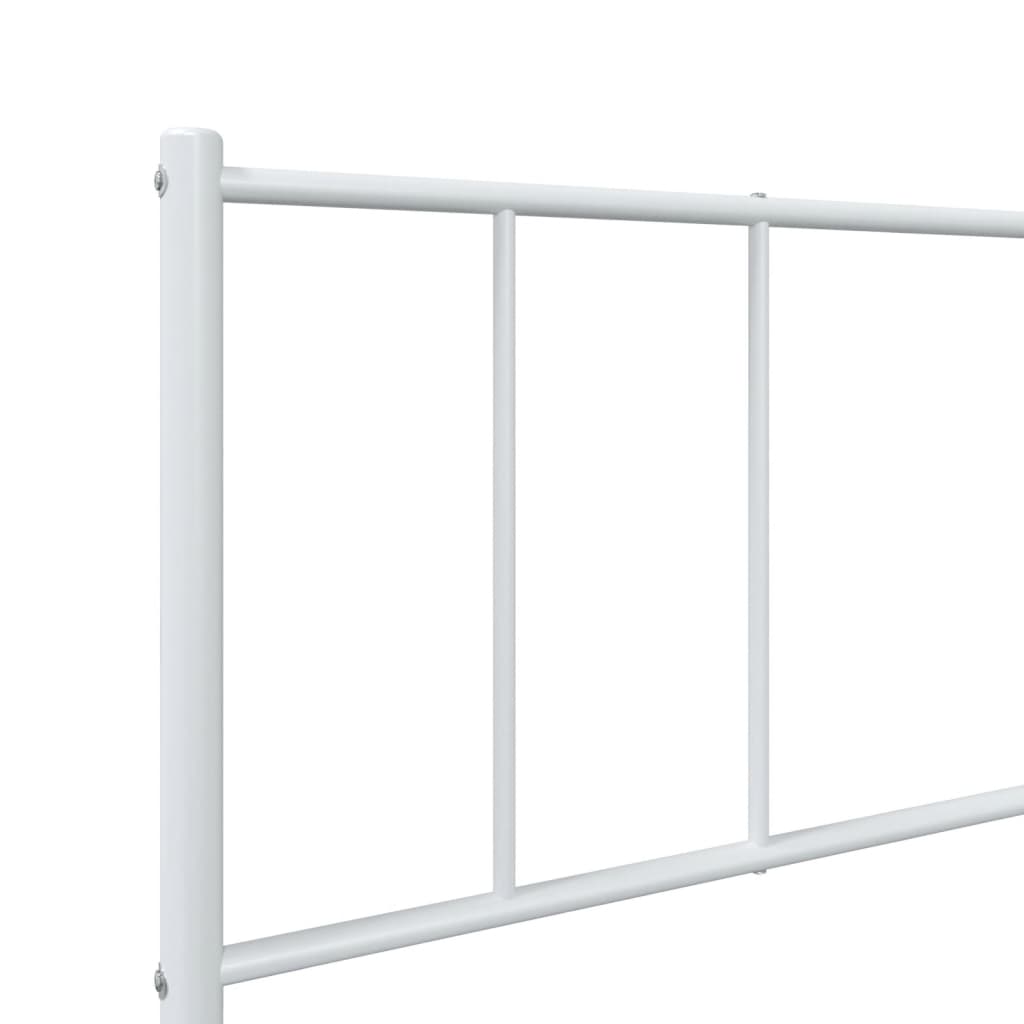 Bedframe met hoofdbord metaal wit 100x190 cm