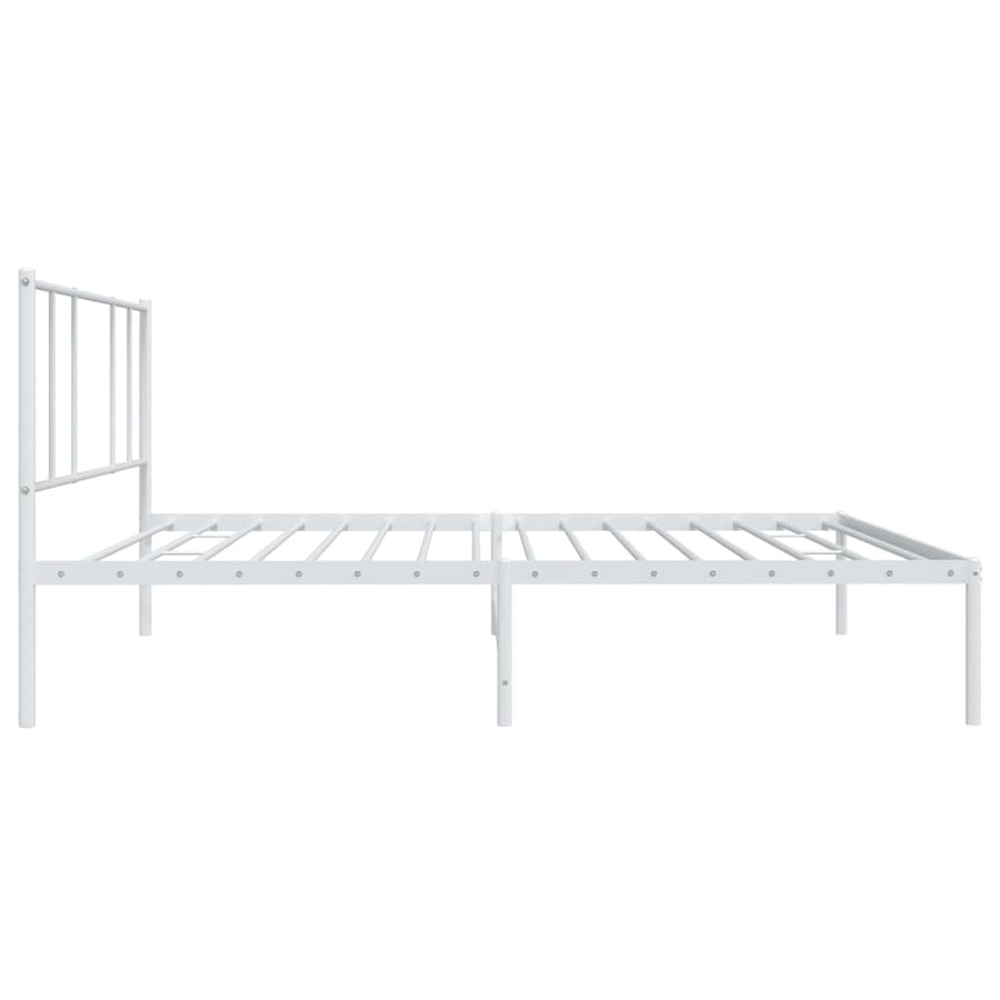 Bedframe Metaal 100 x 200 cm Wit met hoofdbord