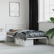 Bedframe metaal wit 100x200 cm met hoofdbord