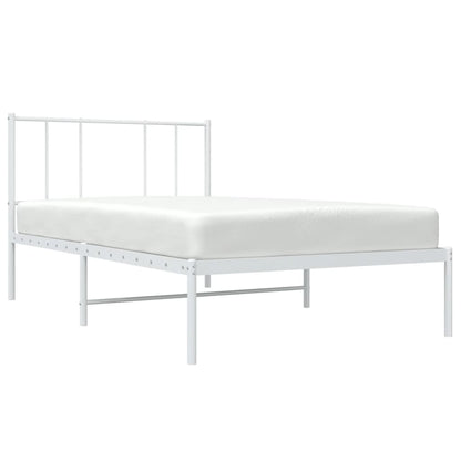 Bedframe Metaal 107 x 203 cm Wit met hoofdbord