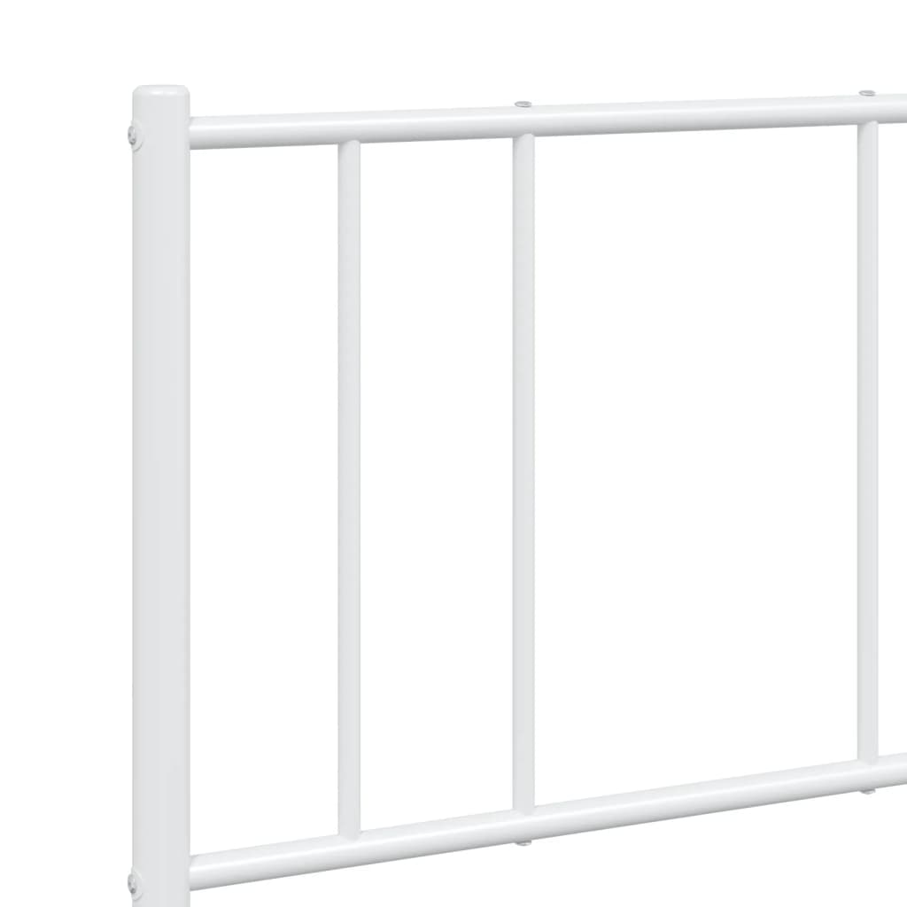 Bedframe Metaal 120 x 190 cm Wit met hoofdbord