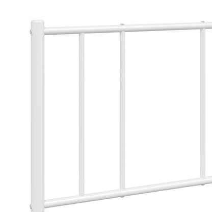 Bedframe Metaal 120 x 190 cm Wit met hoofdbord