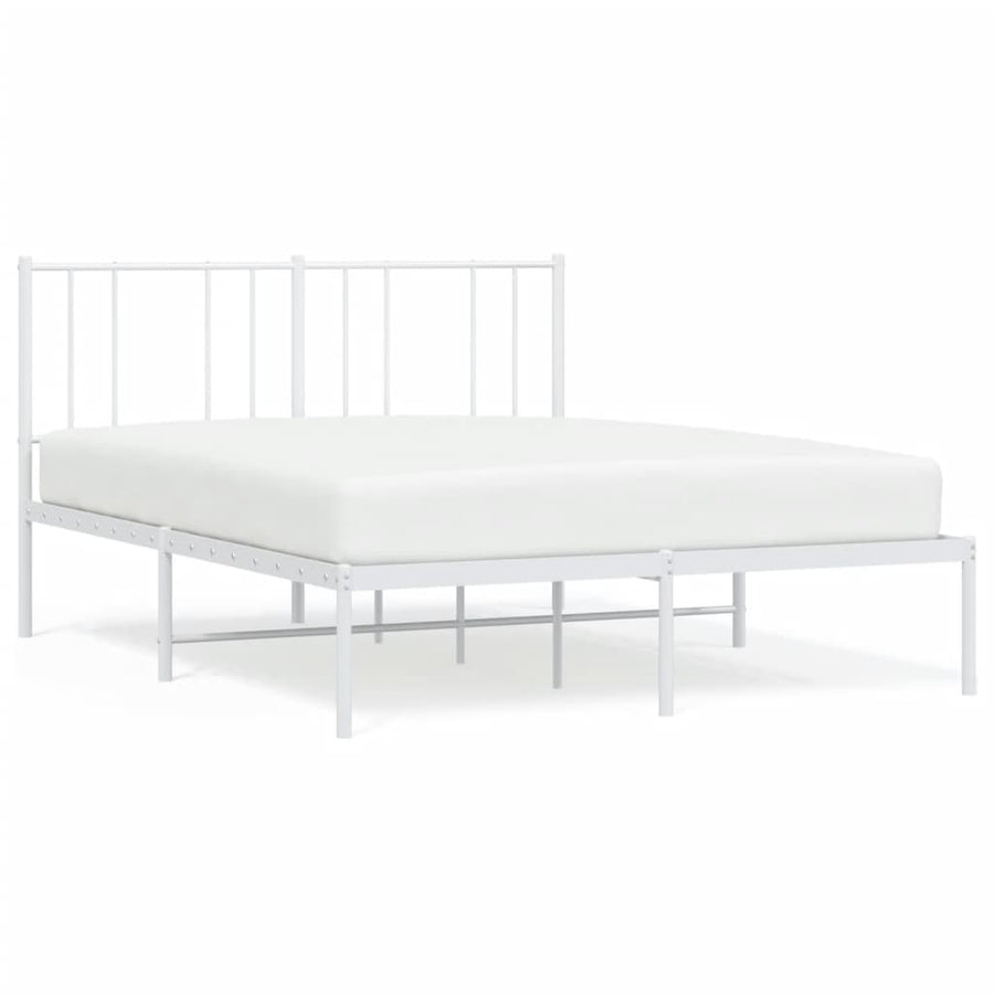 Bedframe Metaal 120 x 200 cm Wit met hoofdbord