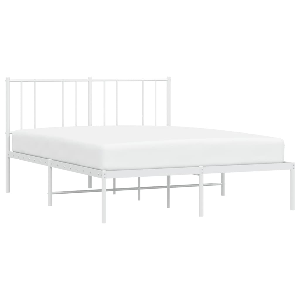Bedframe Metaal 120 x 200 cm Wit met hoofdbord