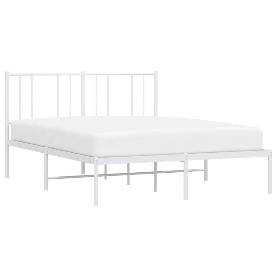 Bedframe Metaal 120 x 200 cm Wit met hoofdbord