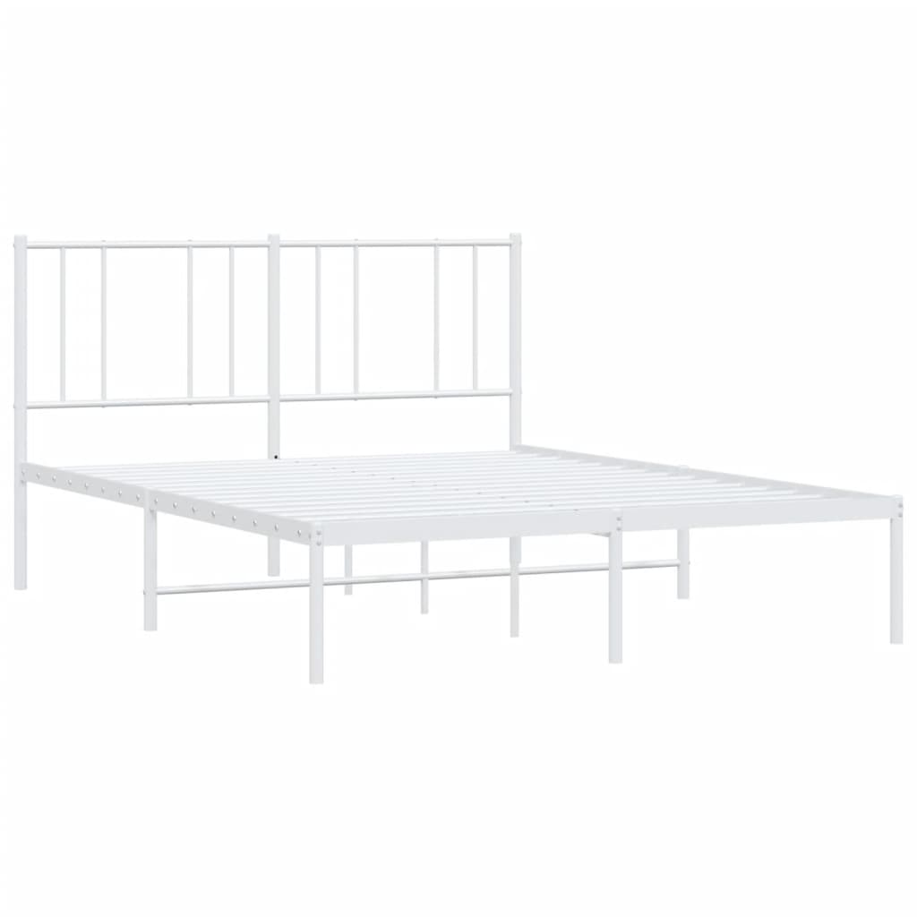 Bedframe Metaal 120 x 200 cm Wit met hoofdbord