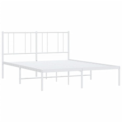 Bedframe Metaal 120 x 200 cm Wit met hoofdbord