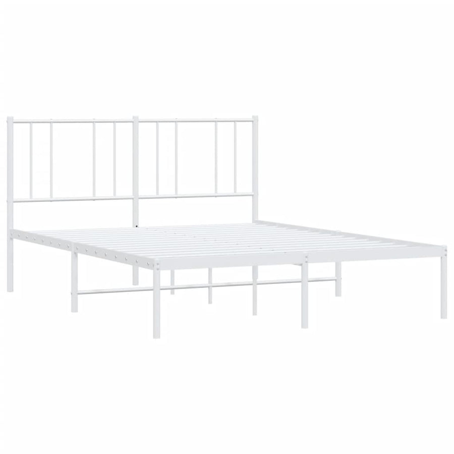 Bedframe Metaal 120 x 200 cm Wit met hoofdbord
