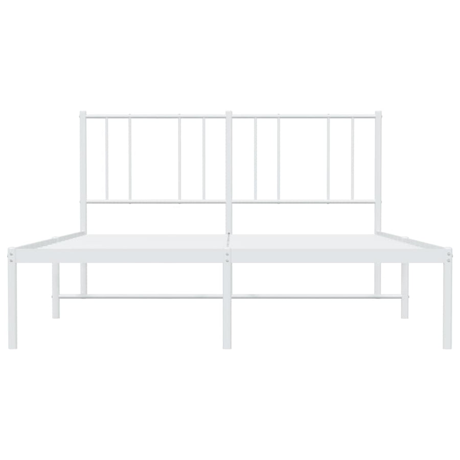 Bedframe Metaal 120 x 200 cm Wit met hoofdbord