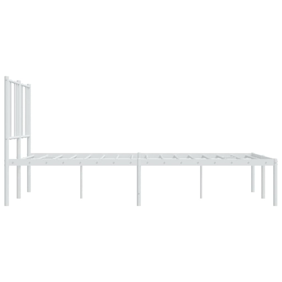 Bedframe Metaal 120 x 200 cm Wit met hoofdbord