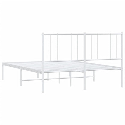 Bedframe Metaal 120 x 200 cm Wit met hoofdbord