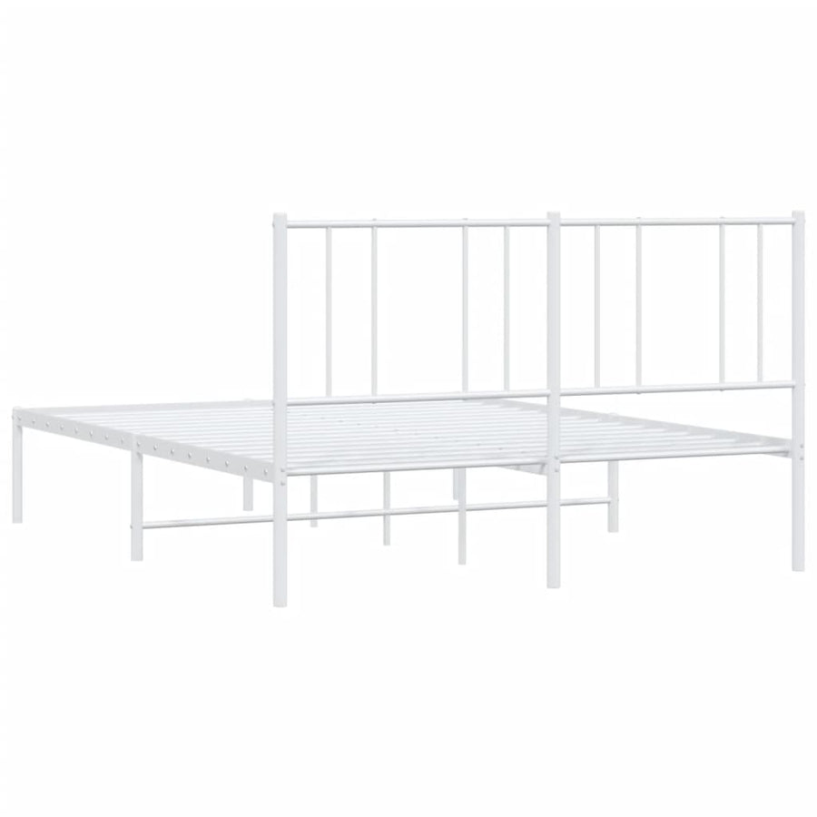 Bedframe Metaal 120 x 200 cm Wit met hoofdbord