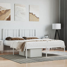Bedframe Metaal 120 x 200 cm Wit met hoofdbord