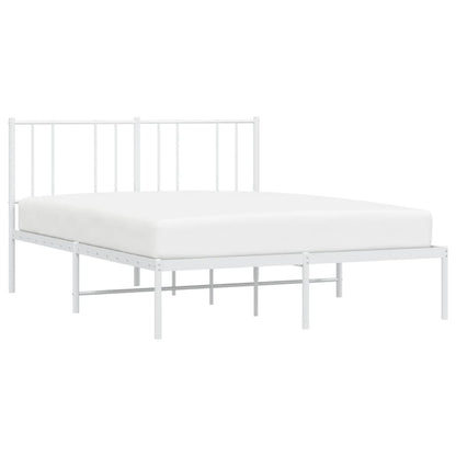 Bedframe Metaal 135 x 190 cm Wit met hoofdbord