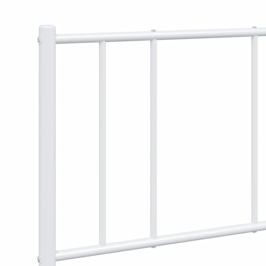 Bedframe Metaal 135 x 190 cm Wit met hoofdbord