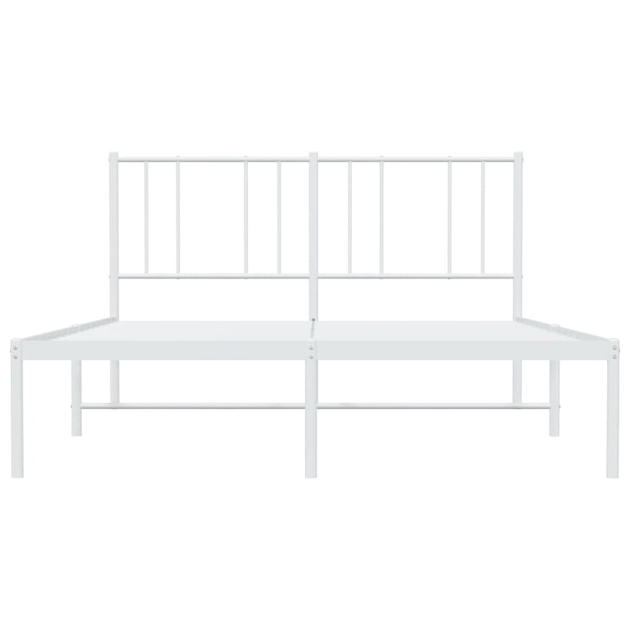 Bedframe Metaal 140 x 190 cm Wit met hoofdbord