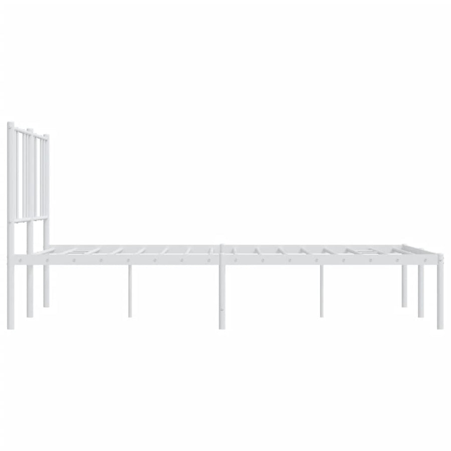 Bedframe Metaal 140 x 190 cm Wit met hoofdbord