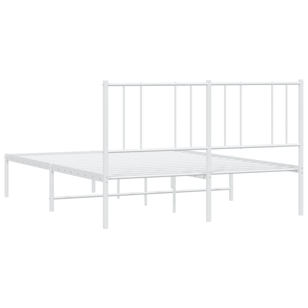Bedframe Metaal 140 x 190 cm Wit met hoofdbord