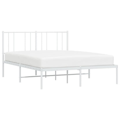 Bedframe Metaal 140 x 200 cm Wit met hoofdbord