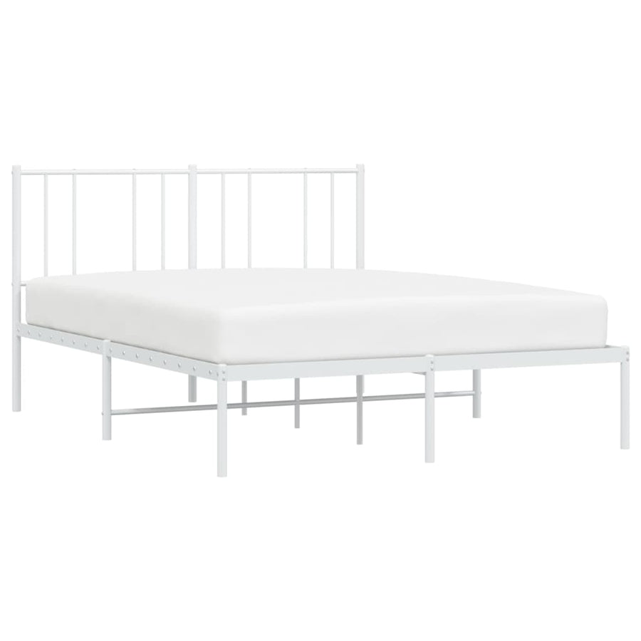 Bedframe Metaal 140 x 200 cm Wit met hoofdbord