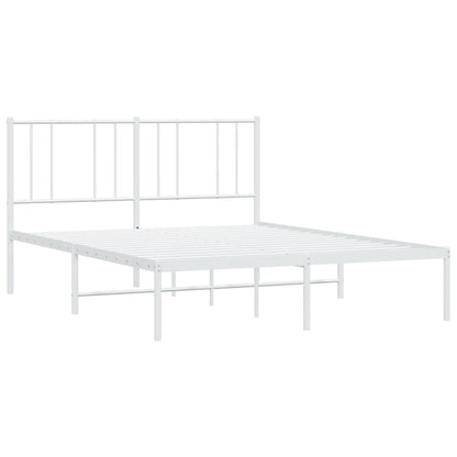 Bedframe Metaal 140 x 200 cm Wit met hoofdbord