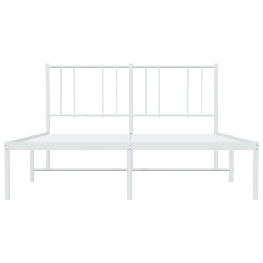 Bedframe Metaal 140 x 200 cm Wit met hoofdbord