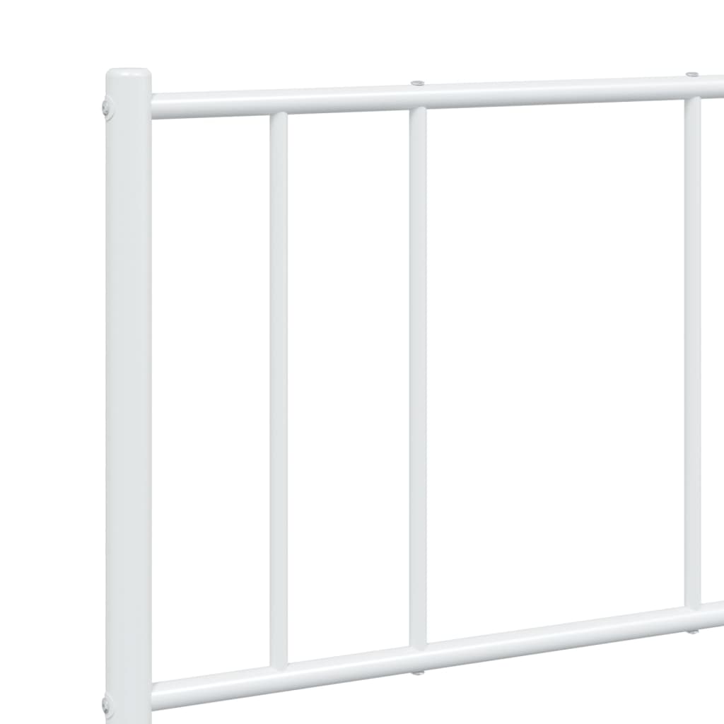 Bedframe Metaal 140 x 200 cm Wit met hoofdbord