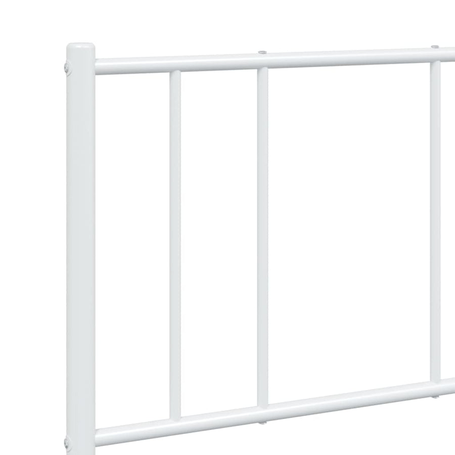 Bedframe Metaal 140 x 200 cm Wit met hoofdbord