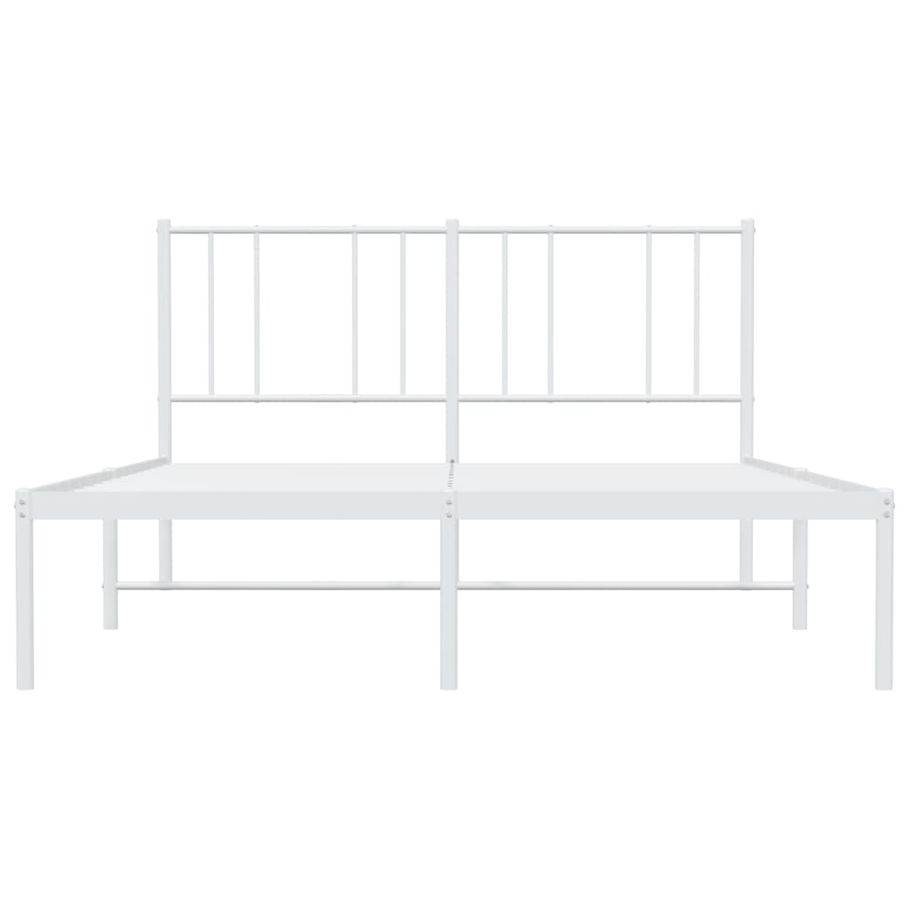 Bedframe Metaal 150 x 200 cm Wit met hoofdbord