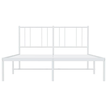 Bedframe Metaal 150 x 200 cm Wit met hoofdbord