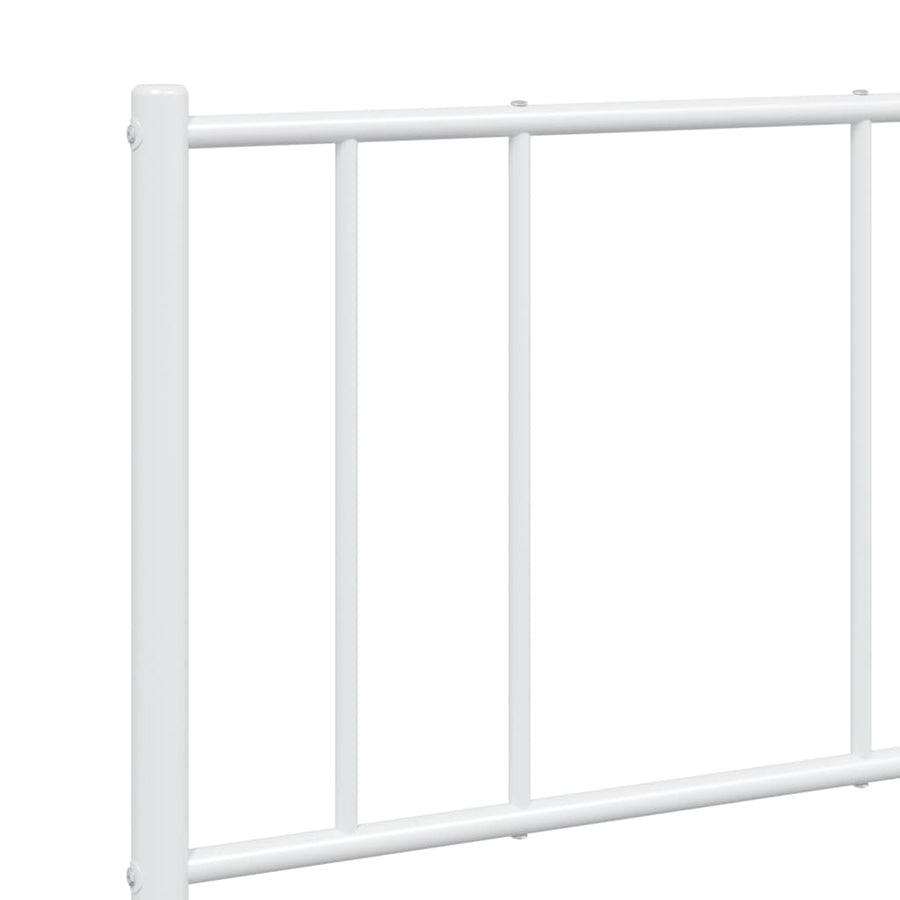 Bedframe Metaal 150 x 200 cm Wit met hoofdbord