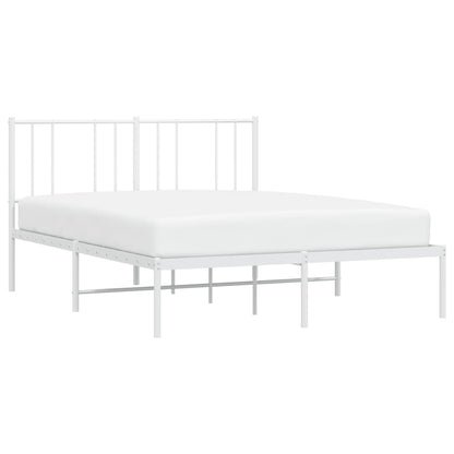 Bedframe Metaal 160 x 200 cm Wit met hoofdbord