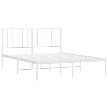 Bedframe Metaal 160 x 200 cm Wit met hoofdbord