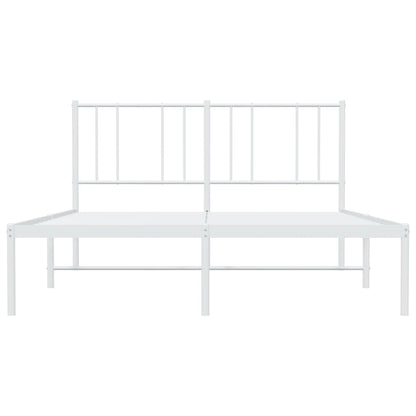 Bedframe Metaal 160 x 200 cm Wit met hoofdbord