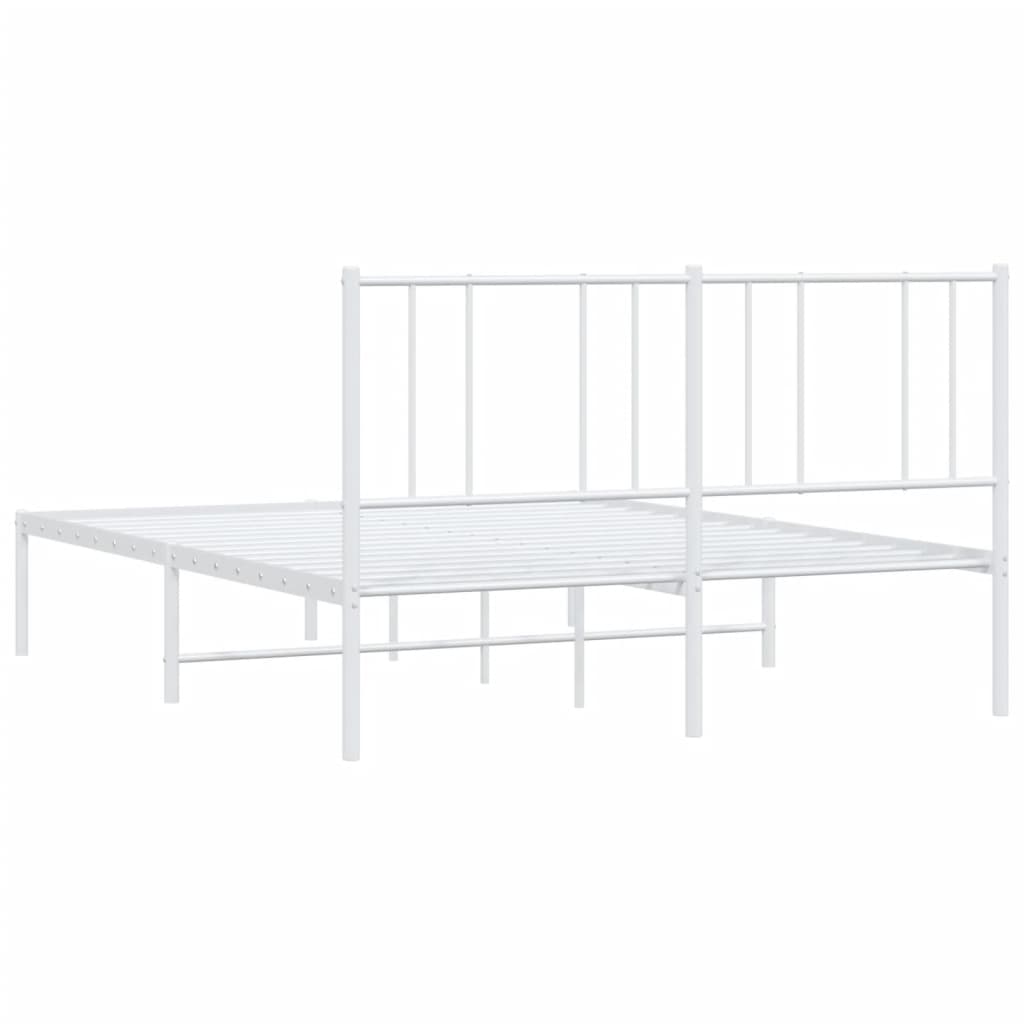 Bedframe Metaal 160 x 200 cm Wit met hoofdbord