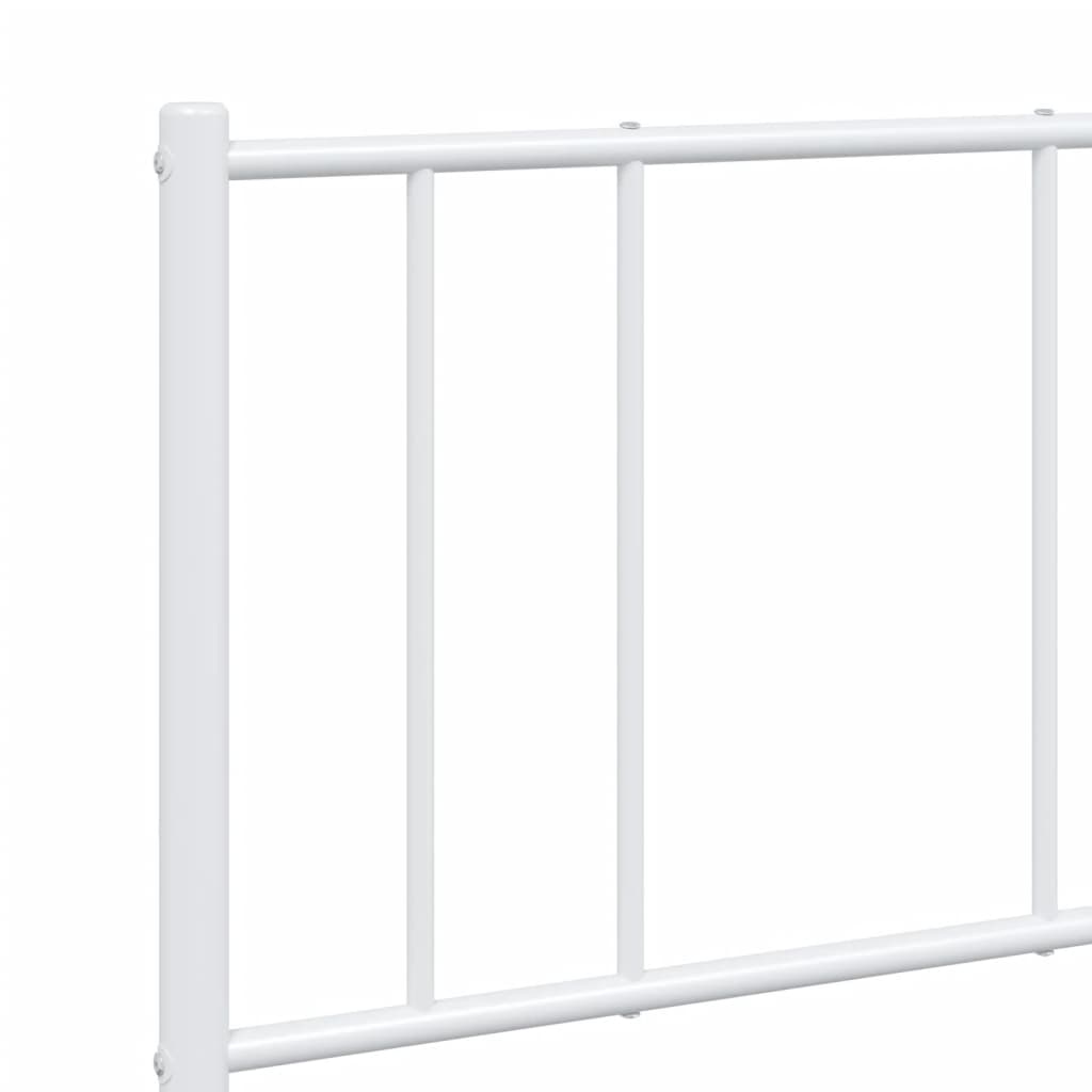 Bedframe Metaal 160 x 200 cm Wit met hoofdbord