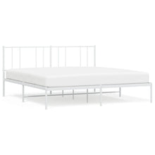 Bedframe Metaal 180 x 200 cm Wit met hoofdbord