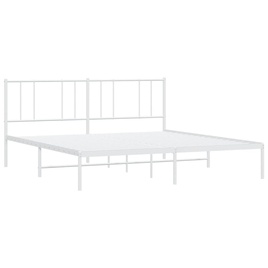 Bedframe Metaal 180 x 200 cm Wit met hoofdbord