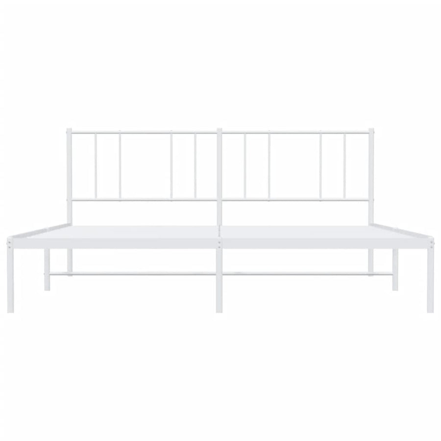 Bedframe Metaal 180 x 200 cm Wit met hoofdbord