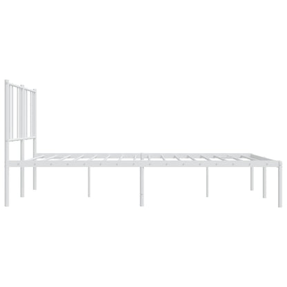 Bedframe Metaal 180 x 200 cm Wit met hoofdbord